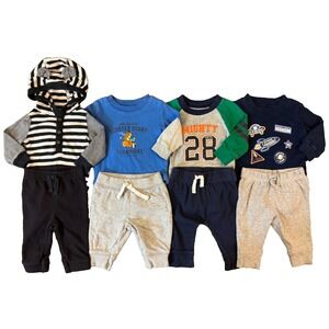Carters Baby Boy 3 Months Rompers Outfits‎ Pants Long Sleeved Shirts Clothes Lot